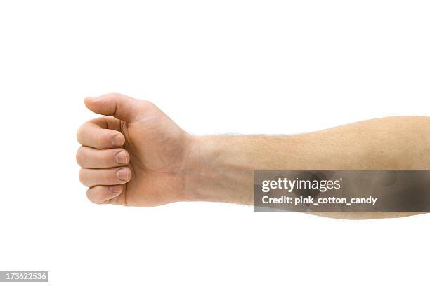 a mans arm on a white background - handle stock pictures, royalty-free photos & images