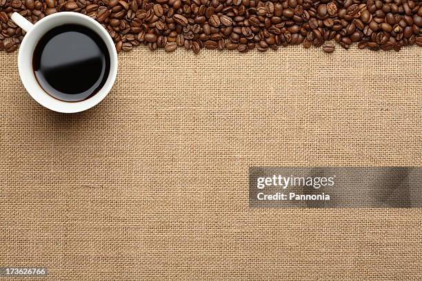 coffee background - burlap texture background stock pictures, royalty-free photos & images