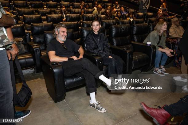 Actors Joaquin Phoenix and Rooney Mara attend the Los Angeles Special Screening of "The Smell Of Money" at Laemmle Monica Film Center on October 14,...