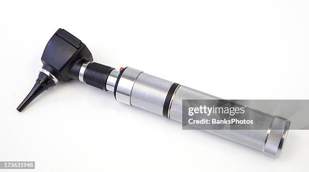 otoscope - ear scope - doctor white background stock pictures, royalty-free photos & images