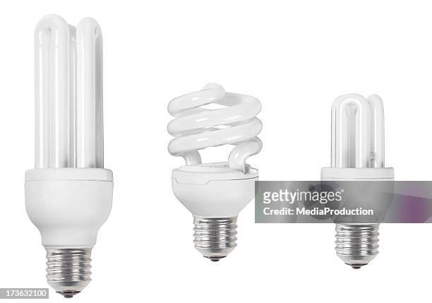 lamps with clipping path - energy efficient lightbulb bildbanksfoton och bilder