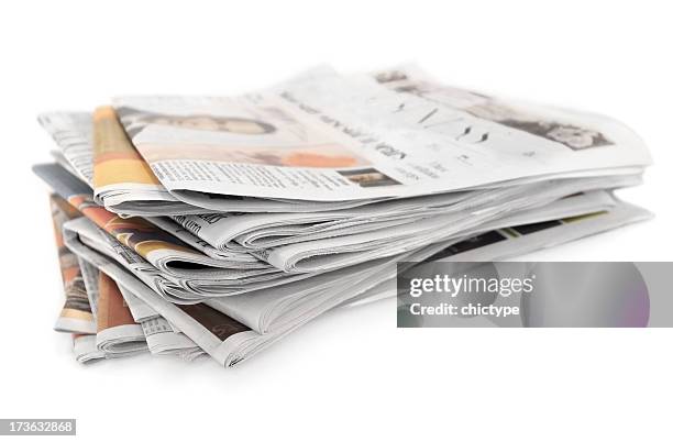 newspapers - pile of paper stockfoto's en -beelden