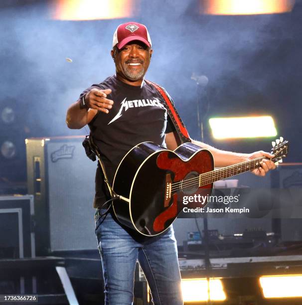 Darius Rucker performs at Ascend Amphitheater on October 14, 2023 in Nashville, Tennessee.