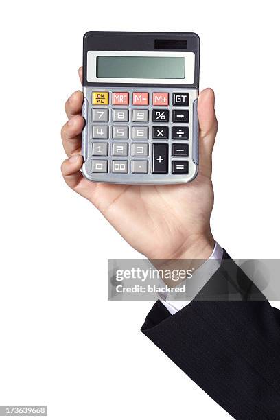 calculator - calculator on white stockfoto's en -beelden