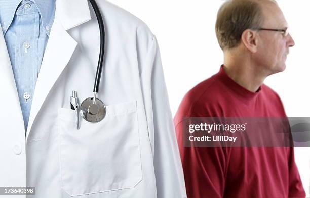 male patient with doctor - prostate cancer stock pictures, royalty-free photos & images