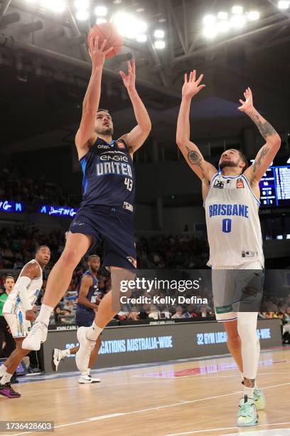 Chris Goulding of United drives to the basket during the round three NBL match between Melbourne United and Brisbane Bullets at John Cain Arena, on...