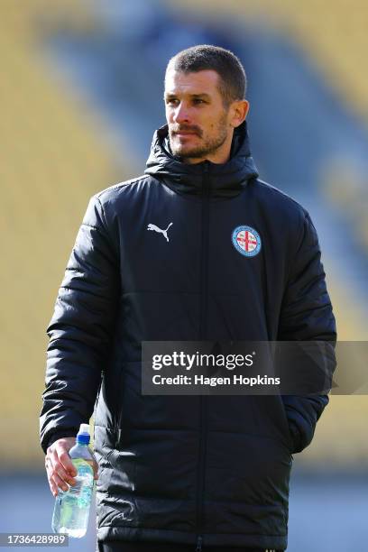 Coach Dario Vidosic of Melbourne City looks on during the round one A-League Women match between Wellington Phoenix and Melbourne City at Sky Stadium...