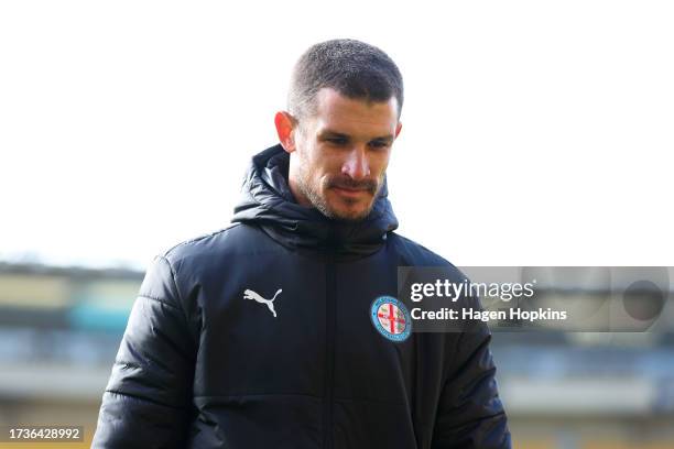 Coach Dario Vidosic of Melbourne City looks on during the round one A-League Women match between Wellington Phoenix and Melbourne City at Sky Stadium...