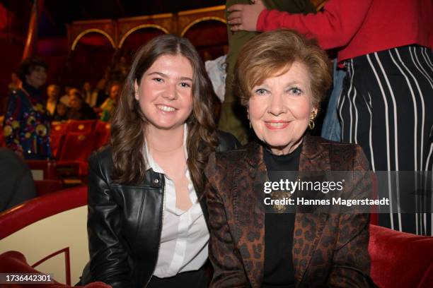 Magdalena Maier and Caroline Reiber attend the premiere of Circus Roncalli at Werksviertel München on October 14, 2023 in Munich, Germany.