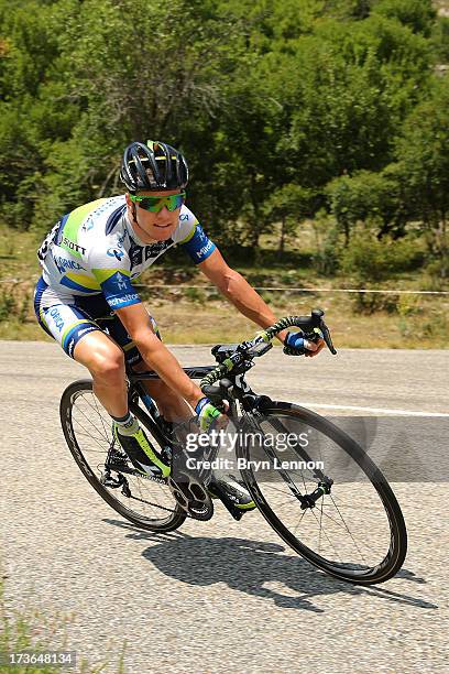 Brett Lancaster of Australia and Team Orica GreenEdge rounds the bend during stage sixteen of the 2013 Tour de France, a 168KM road stage from...