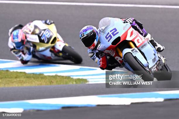 Gresini's Spanish rider Jeremy Alcoba competes during the Moto2 class qualifying session of the MotoGP Australian Grand Prix at Phillip Island on...