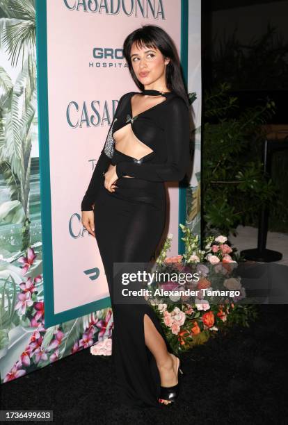 Camila Cabello arrives at the Casadonna opening celebration where David Grutman, Noah Tepperberg and Jason Strauss debut Casadonna, a Coastal...