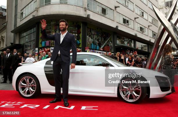 Hugh Jackman attends the UK Premiere of 'The Wolverine' at Empire Leicester Square on July 16, 2013 in London, England.