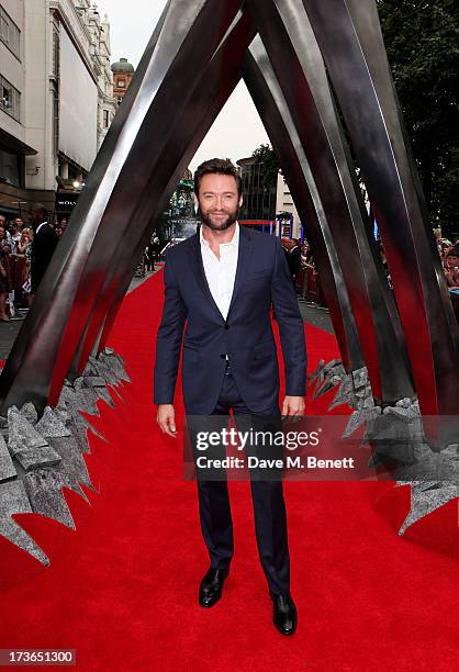 Hugh Jackman attends the UK Premiere of 'The Wolverine' at Empire Leicester Square on July 16, 2013 in London, England.