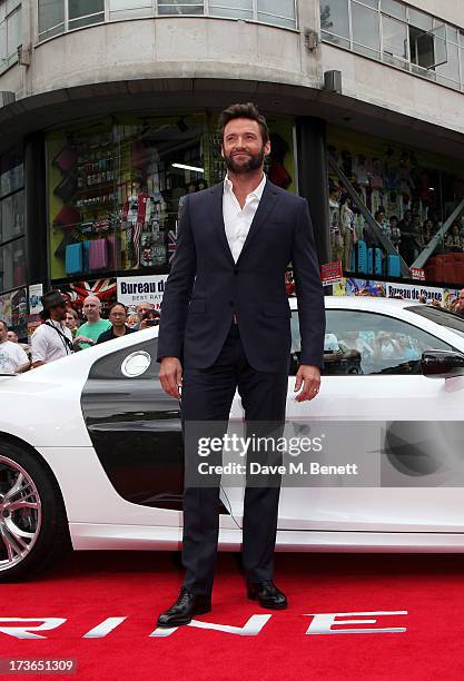 Hugh Jackman attends the UK Premiere of 'The Wolverine' at Empire Leicester Square on July 16, 2013 in London, England.