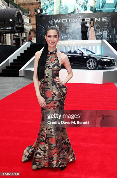 Tao Okamoto attends the UK Premiere of 'The Wolverine' at Empire Leicester Square on July 16, 2013 in London, England.