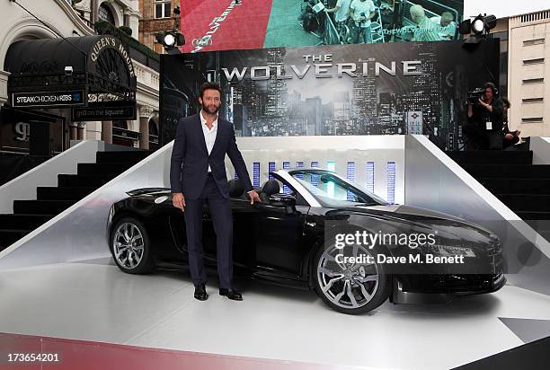 Hugh Jackman attends the UK Premiere of 'The Wolverine' at Empire Leicester Square on July 16, 2013 in London, England.