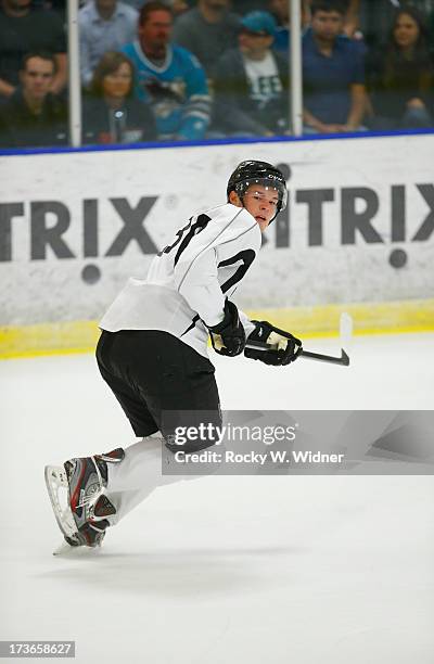 Tomas Hertl of the San Jose Sharks skates on the ice during the Sharks Prospect Summer Scrimmage at the San Jose Sharks practice facility on July 11,...