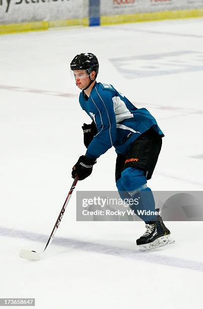 Mirco Mueller of the San Jose Sharks skates on the ice during the Sharks Prospect Summer Scrimmage at the San Jose Sharks practice facility on July...