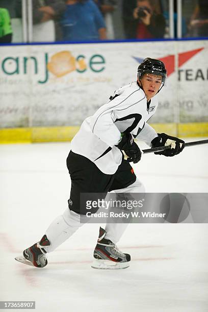 Tomas Hertl of the San Jose Sharks skates on the ice during the Sharks Prospect Summer Scrimmage at the San Jose Sharks practice facility on July 11,...