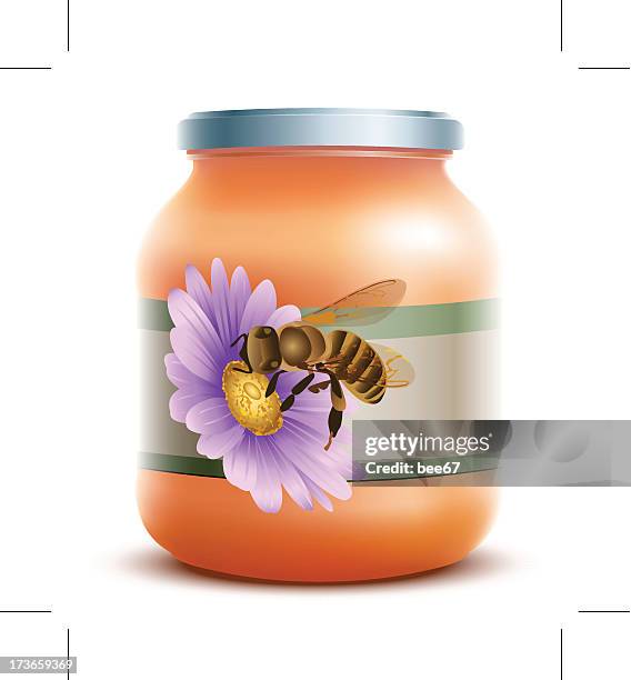 honey jar - jello stock illustrations