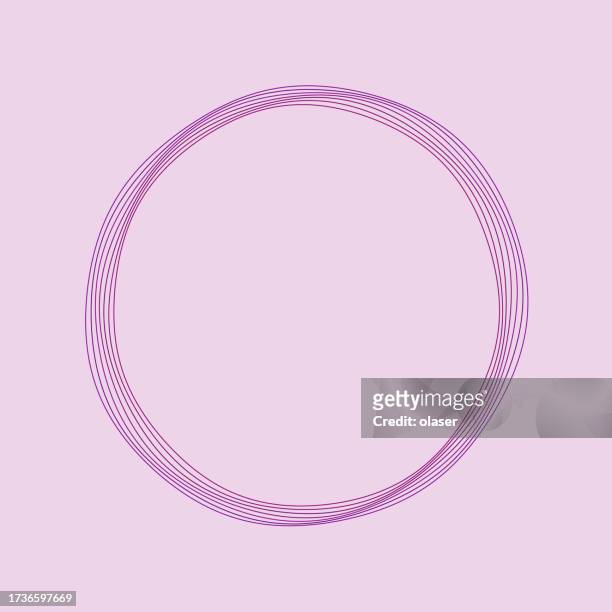 ein faszinierendes lila, das sich überlappende runde formen mit feinen linien vor einem hellvioletten hintergrund bildet. - tischdekoration stock-grafiken, -clipart, -cartoons und -symbole