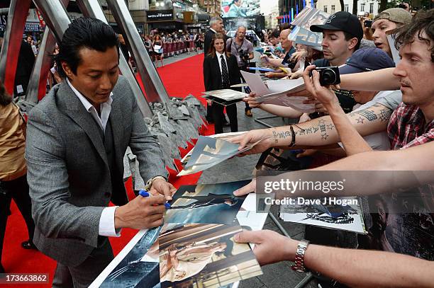 Will Yun Lee attends the UK premiere of 'The Wolverine' at The Empire Leicester Square on July 16, 2013 in London, England.