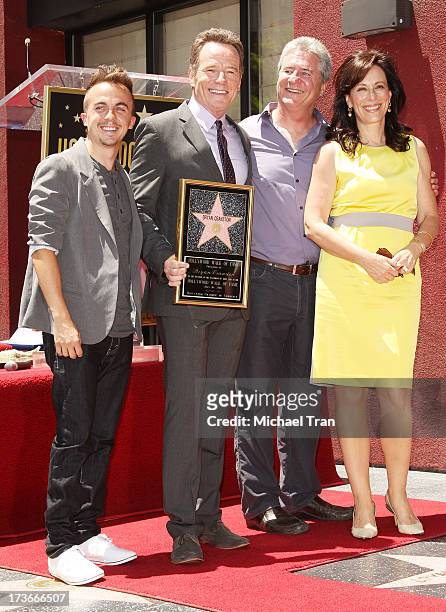 Frankie Muniz, Bryan Cranston, Linwood Boomer and Jane Kaczmarek attend the ceremony honoring Bryan Cranston with a Star on The Hollywood Walk of...