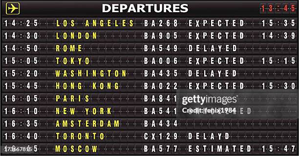 arrival departure board - airport departure board stock illustrations