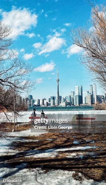 toronto skyline and lake ontario - lake ontario stock pictures, royalty-free photos & images
