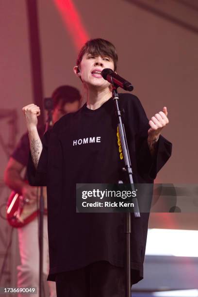 Sara Quin of Tegan and Sara performs onstage during weekend two, day two of Austin City Limits Music Festival at Zilker Park on October 14, 2023 in...