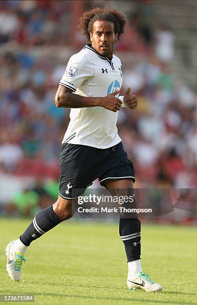 Tom Huddlestone of Tottenham Hotspur in action during the pre season friendly between Tottenham Hotspur and Swindon Town at the County Ground on July...