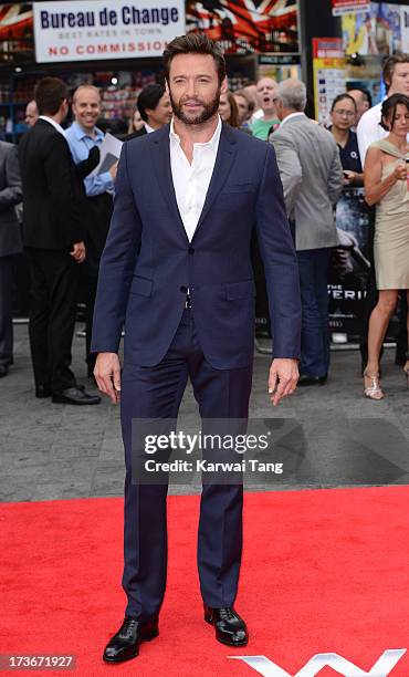 Hugh Jackman attends the UK premiere of 'The Wolverine' at Empire Leicester Square on July 16, 2013 in London, England.