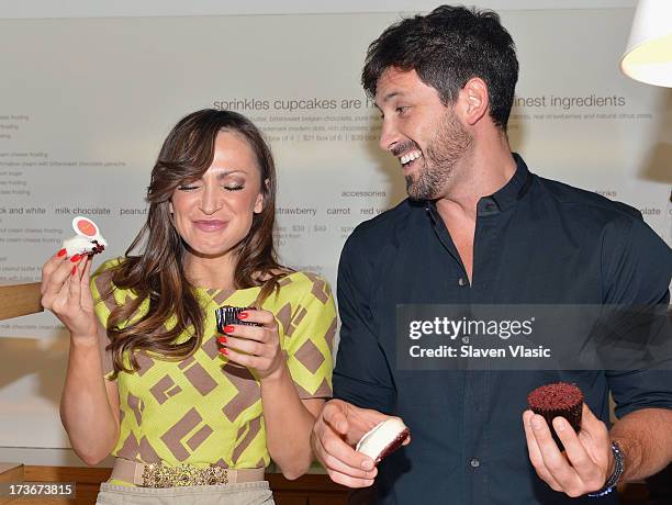 Broadway's "Forever Tango" and ABC's "Dancing with the Stars" Karina Smirnoff and Maksim Chmerkovskiy attend "Forever Tango" cupcake unveiling at...