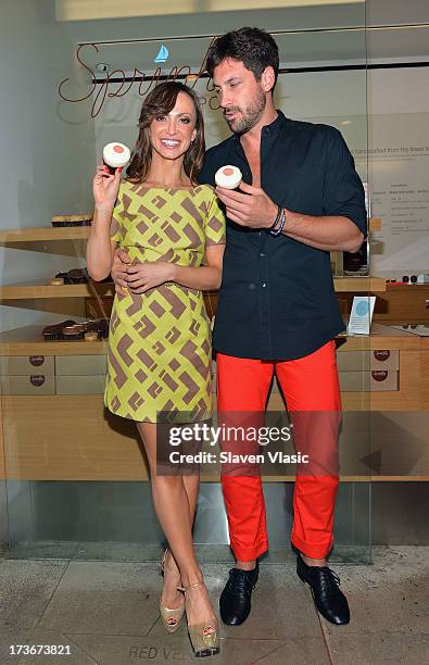 Broadway's "Forever Tango" and ABC's "Dancing with the Stars'' Karina Smirnoff and Maksim Chmerkovskiy attend "Forever Tango" cupcake unveiling at...