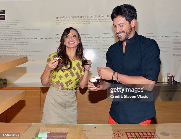 Broadway's "Forever Tango" and ABC's "Dancing with the Stars" Karina Smirnoff and Maksim Chmerkovskiy attend "Forever Tango" cupcake unveiling at...