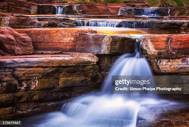 falls at dales gorge, karijini national park - karijini national park stock pictures, royalty-free photos & images