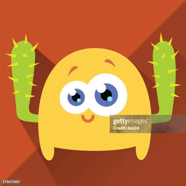 cute character - cactushand - eccentric stock illustrations