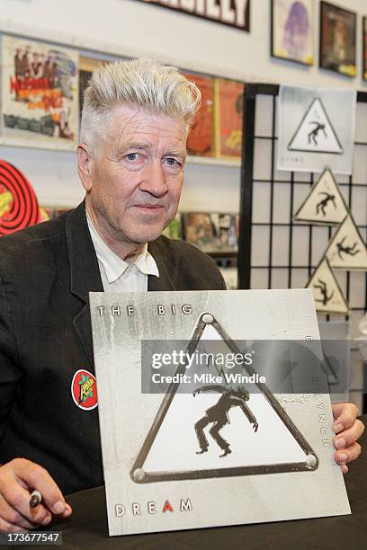 David Lynch signs copies of his new album "The Big Dream" at Amoeba Music on July 16, 2013 in Hollywood, California.