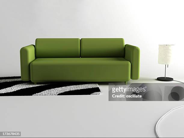 green interior couch - oscillare stock pictures, royalty-free photos & images