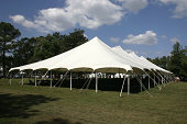 Large tent set up on the lawns for banquet