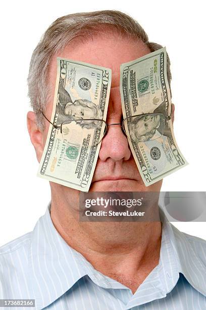 blinded by money. - agent cash stockfoto's en -beelden