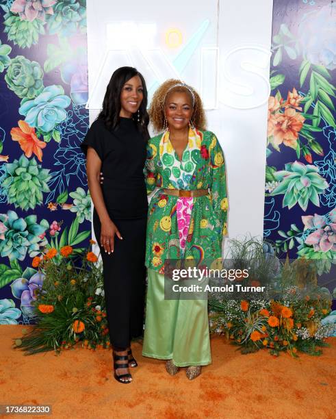 Shaun Robinson and Marissa Nance attend the 2023 Axis Glow Up Gala at The SoLa Beehive on October 14, 2023 in Los Angeles, California.