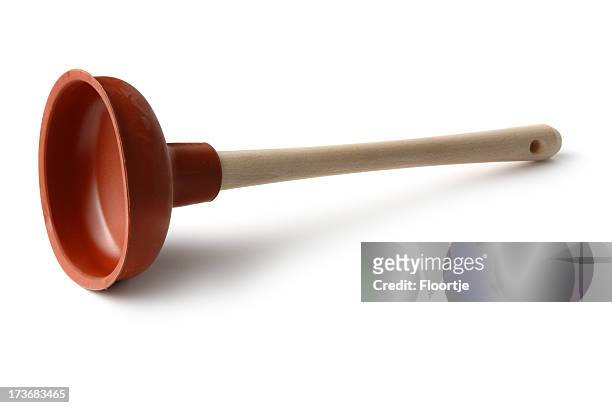 cleaning: plunger isolated on white background - plunger stock pictures, royalty-free photos & images