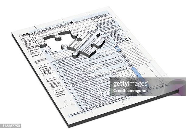 one piece to go - 1040 tax form stock pictures, royalty-free photos & images