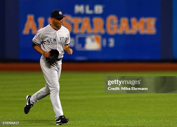 American League All-Star Mariano Rivera of the New York Yankees comes into the game to pitch in the bottom of the eighth inning against National...