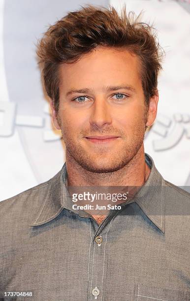 Armie Hammer attends 'The Lone Ranger' photo call at the Park Hyatt Hotel on July 17, 2013 in Tokyo, Japan.