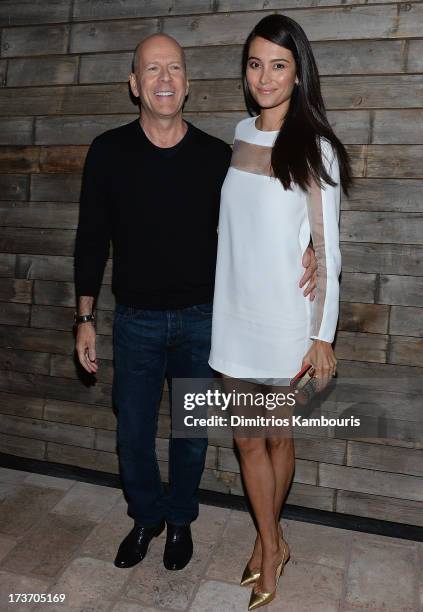 Bruce Willis and Emma Heming attend the after party for The Cinema Society & Bally screening of Summit Entertainment's "Red 2" at the Refinery Hotel...