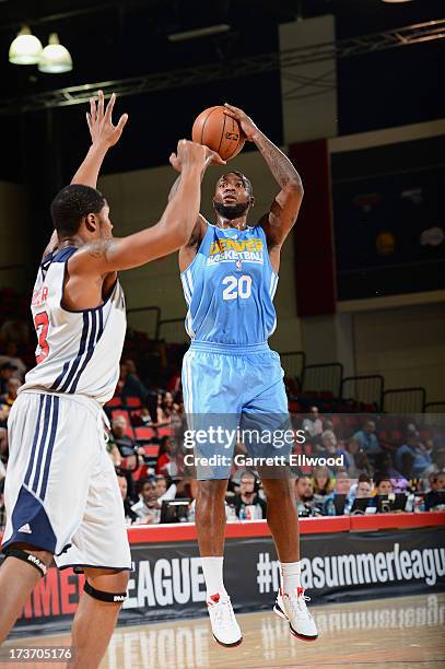 Richard Howell of the Denver Nuggets goes for a jump shot during NBA Summer League game between the Denver Nuggets and the Washington Wizards on July...