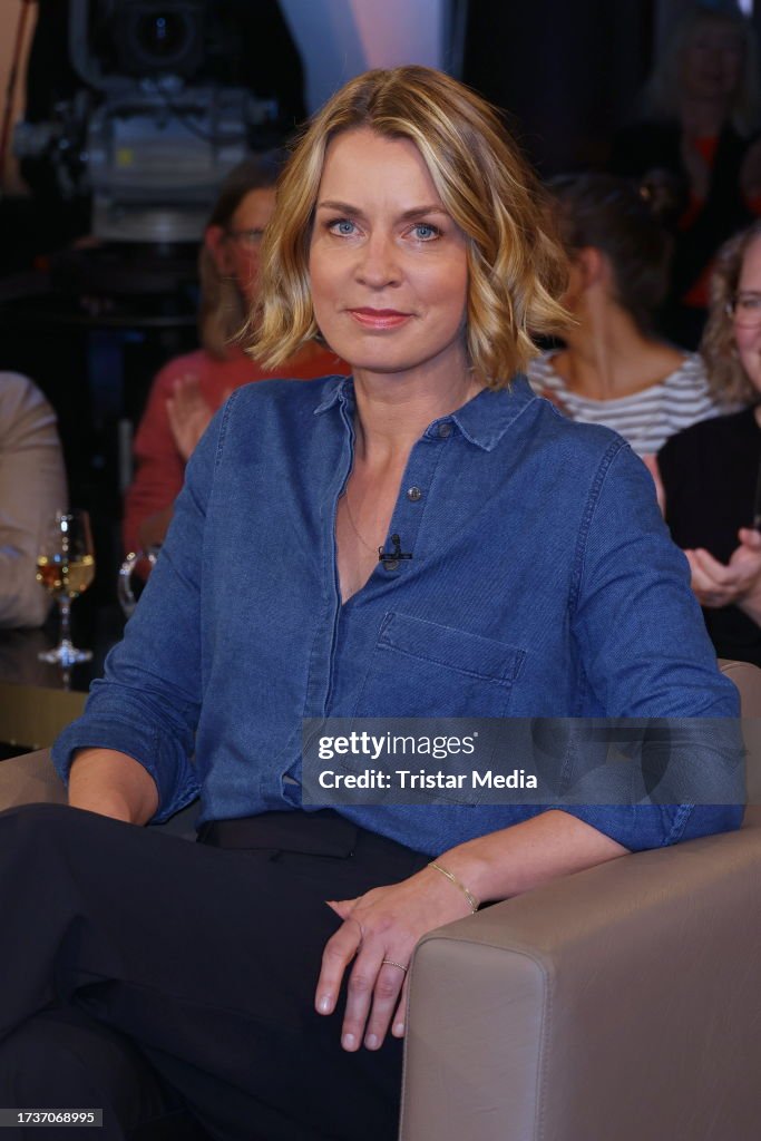 Jessy Ruth Jessy Wellmer during the NDR Talk Show at NDR Studios on October 20 ...